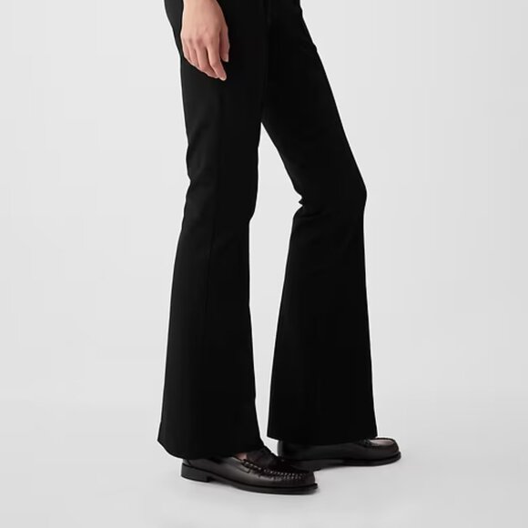 NEW GAP Black High Rise Bi-Stretch Flare BOHO Pintuck Pleat Pants - Picture 2 of 11